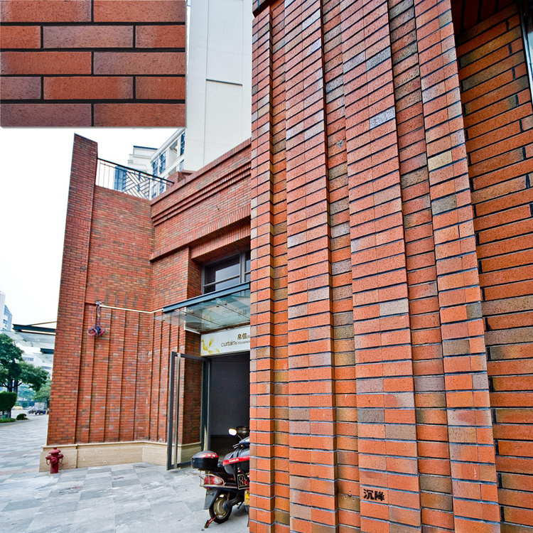 used eco heat resistant fireproof red thin red brick veneer split tiles interior exterior walls panel for sale