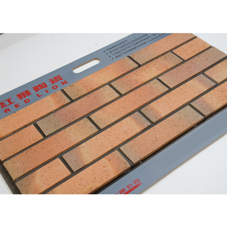 Natural Style Mexican Facade Design Thin Wall Red Clay Brick Tiles Veneer for Garden Wall Wholesale from China