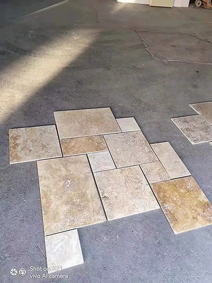 Modern Outdoor Patio Flagstone Paving Slabs Cheap Yellow Irregular Slate Stepping Stones Natural Stone Tile Mesh Brick Mat