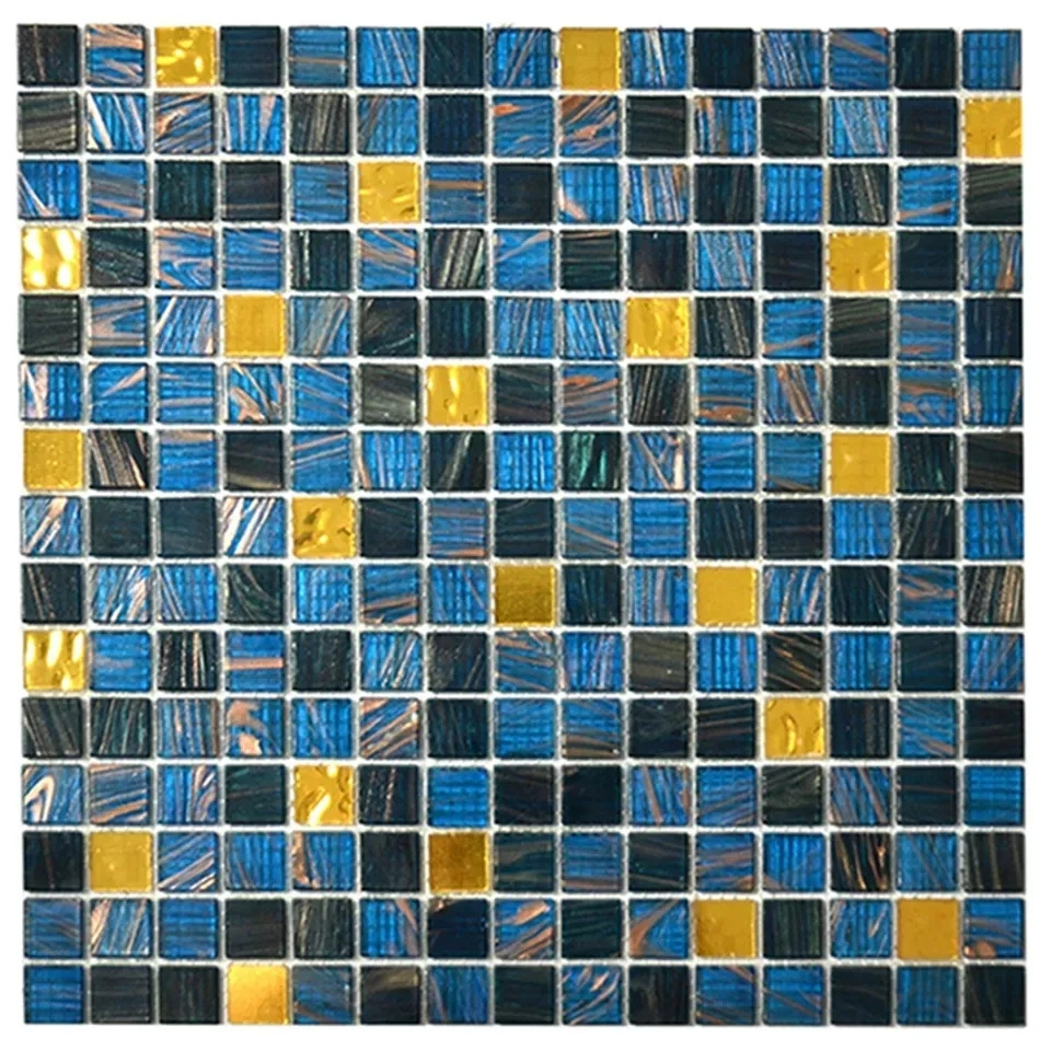 Modern 4mm Square Glass Tile Mosaic Border for Bathroom Backsplash Swimming Pool Designs in Philippines for Interior Hotel Use