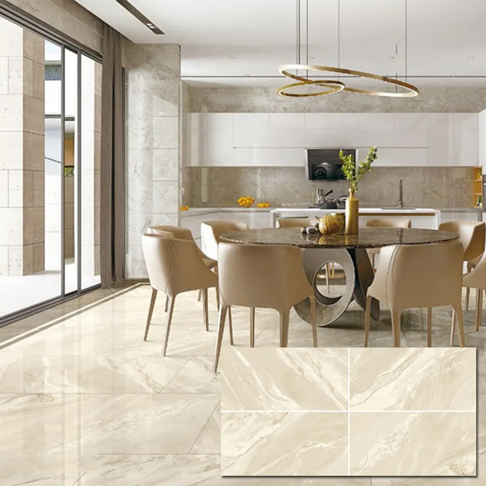 Italian Luxury Large Format High Gloss Homogeneous Porcelain Polished Marble Floor Tiles Design for Interior Use for Philippines