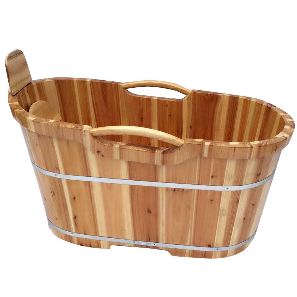 japanese rustic cheap teak wood soaking bath tub wooden barrel freestanding bathtub indoor soaking