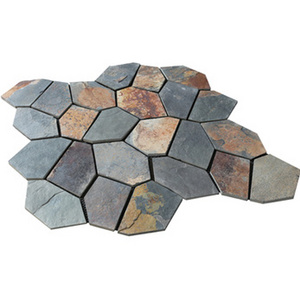 indian cheap patio garden outdoor hexagonal pattern floor tiles natural stone paving slabs tiles flagstone floor