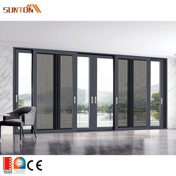 Modern water proof aluminium alloy sliding doors and windows design custom exterior aluminum glass lift and slide door