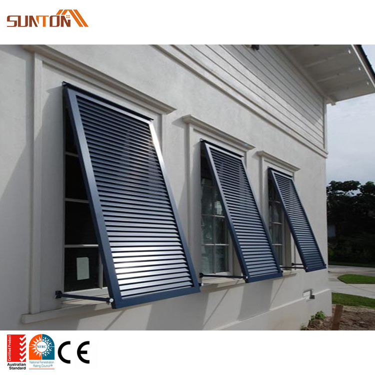 Custom small aluminium frame louvered windows design moodern ventilation aluminum louver window for bathroom