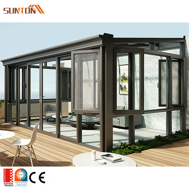 Custom made prefabricated aluminum frame glass room houses customized winter garden free standing conservatory sunroom for sale