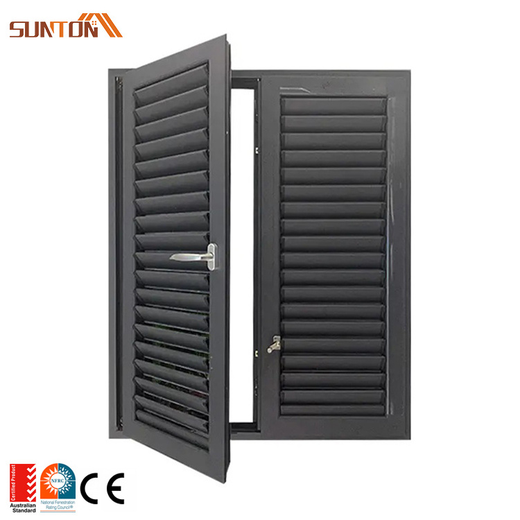 Custom small aluminium frame louvered windows design moodern ventilation aluminum louver window for bathroom