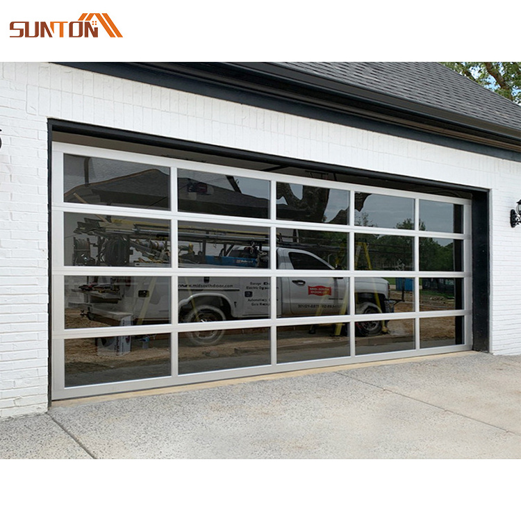 Wholesale custom made modern 8x7 9x7 9x8 12x7 16x7 16x8 aluminium glass sectional garage door