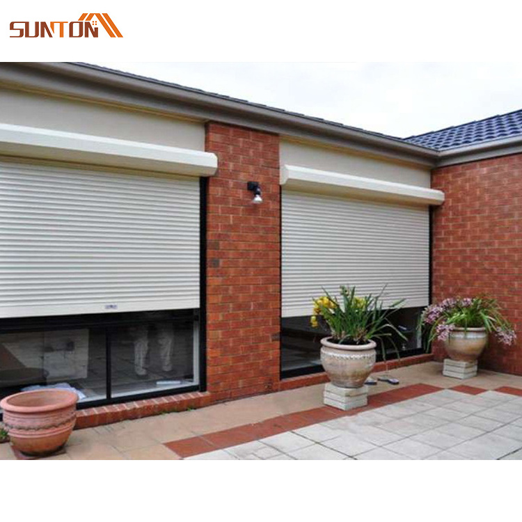 Modern metal roll up window design outdoor remote control electric automatic galvanized steel roller shutter windows