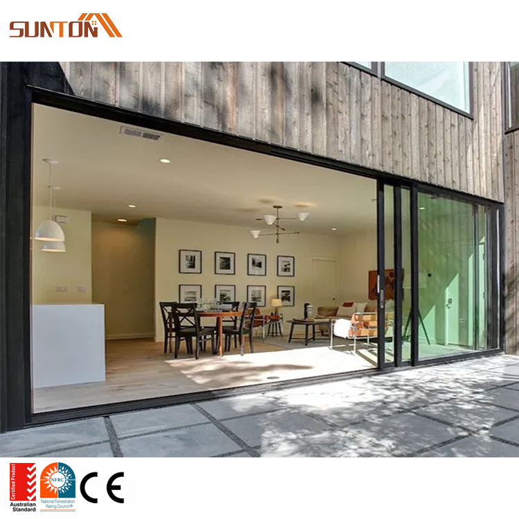 Modern water proof aluminium alloy sliding doors and windows design custom exterior aluminum glass lift and slide door