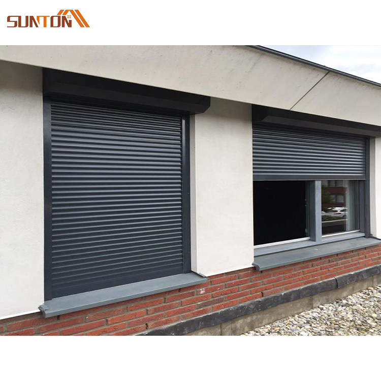 Modern metal roll up window design outdoor remote control electric automatic galvanized steel roller shutter windows