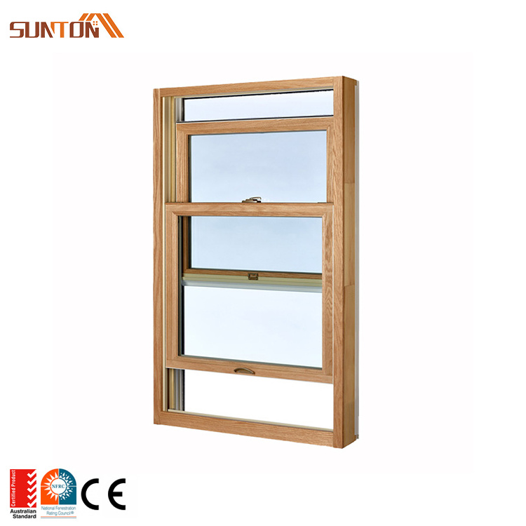 Custom modern double-hung windows american style black aluminum frame double glazed glass up down vertical sliding sash window