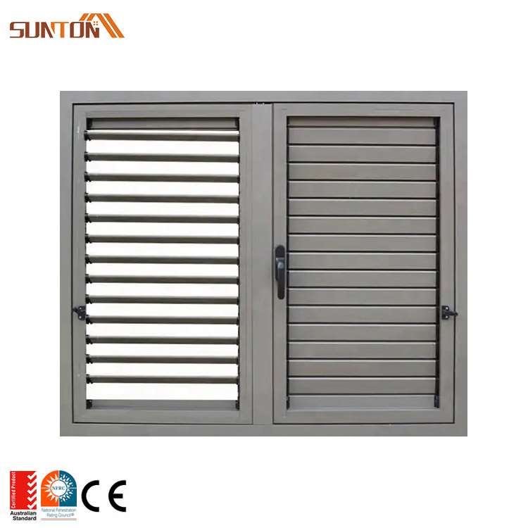 Custom small aluminium frame louvered windows design moodern ventilation aluminum louver window for bathroom