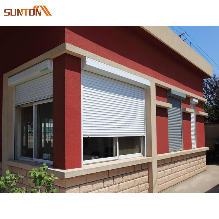 Modern metal roll up window design outdoor remote control electric automatic galvanized steel roller shutter windows