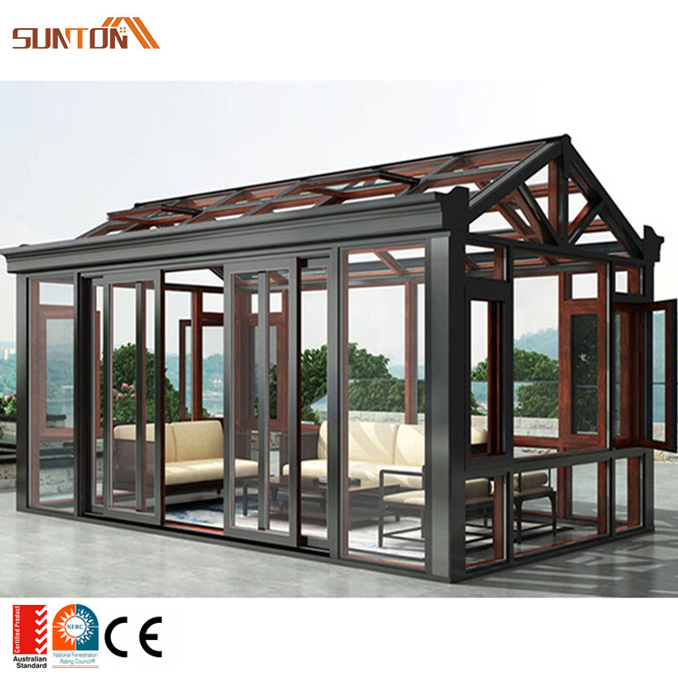 Custom made prefabricated aluminum frame glass room houses customized winter garden free standing conservatory sunroom for sale