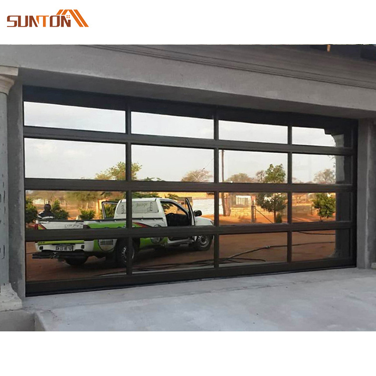 Wholesale custom made modern 8x7 9x7 9x8 12x7 16x7 16x8 aluminium glass sectional garage door