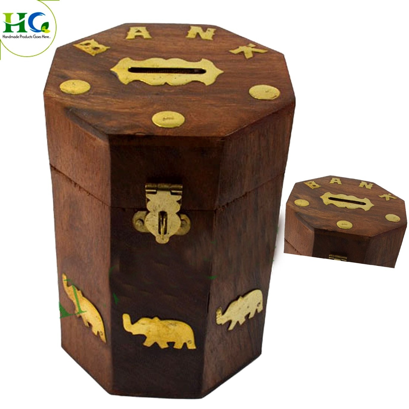 Handicrafted Wooden Treasure Chest Design Money Bank/Coin Saving Box/Piggy Bank/Gifts for Kids, Girls, Boys & Adults