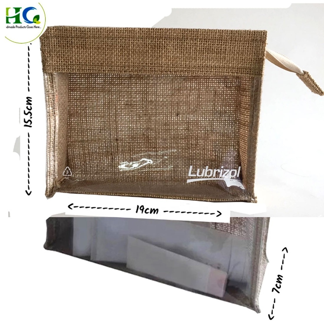 Superior Quality Jute Toiletry bag  Eco friendly natural jute with cotton cosmetic bag women hemp pouch jute makeup bag