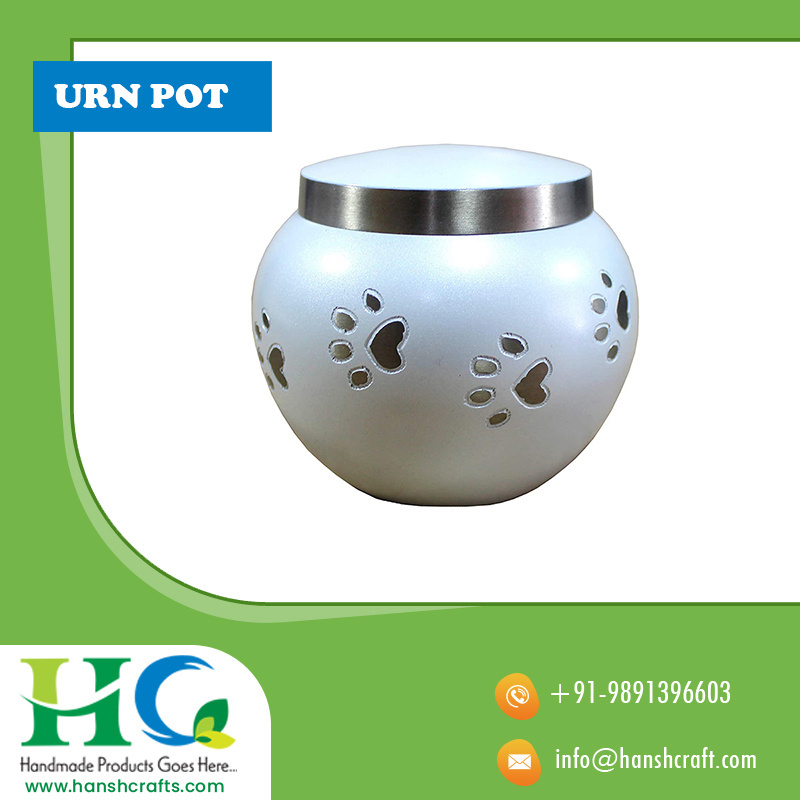 Best Quality Pet Urn Ceramic Beautiful Cremation Urn For Pet Ashes Handcrafted Cremation Urn Pot For Sale