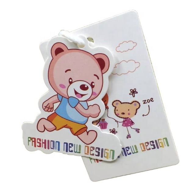 Custom Printing Fashion Cute Baby Kids Clothes Hang Tag for Clothing Paper Baby Toys Black and White Accept Custom Logo