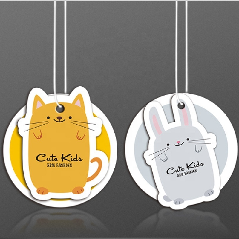 Custom Printing Fashion Cute Baby Kids Clothes Hang Tag for Clothing Paper Baby Toys Black and White Accept Custom Logo