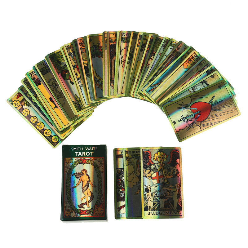 Factory Good Quality Holographic Rider  Classic  Tarot  and  Holographic Smith Tarot Wait  Card for Playing