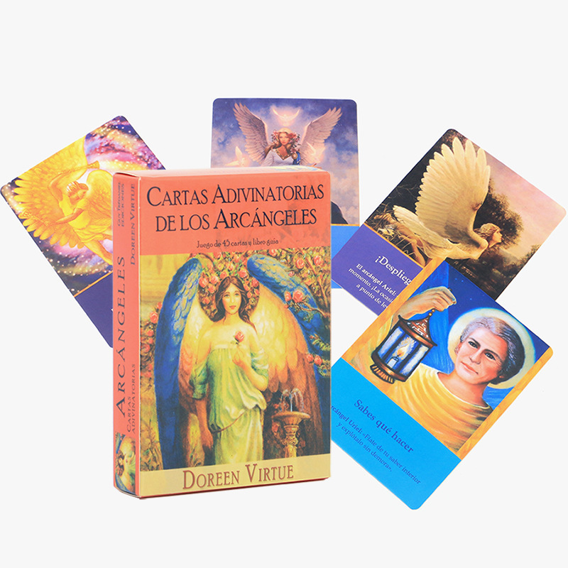 Hot Sale 45pcs Printing Spanish Oracle  Card 10.4*7.4 cm  Cartas Adivinatorias Delos  Arcangeles  Tarot  Playing Board Game Card