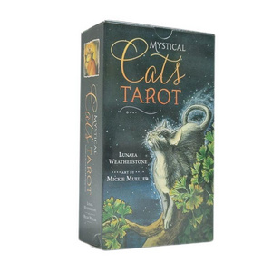 Printing Board Game 12*7cm Mystical Cats  Tarot Card with Gift Box 78pcs Playing Oracle Card