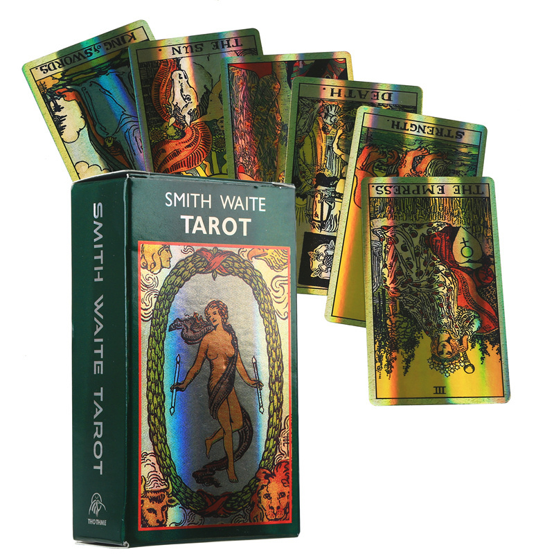 Factory Good Quality Holographic Rider  Classic  Tarot  and  Holographic Smith Tarot Wait  Card for Playing