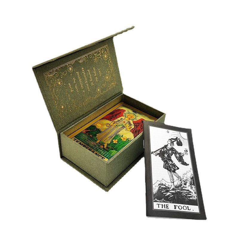 New Arrival Gold Foil Tarot Cards Wholesale Oracle Tarot Cards Box With Guidebook Divination Custom Printing Tarot Cards Decks