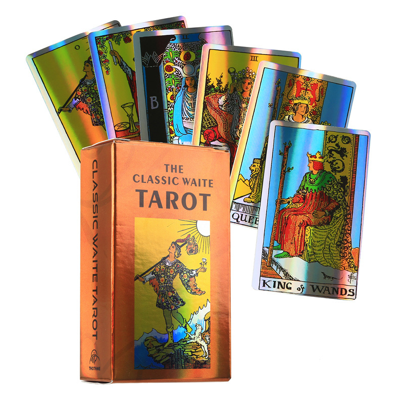 Factory Good Quality Holographic Rider  Classic  Tarot  and  Holographic Smith Tarot Wait  Card for Playing