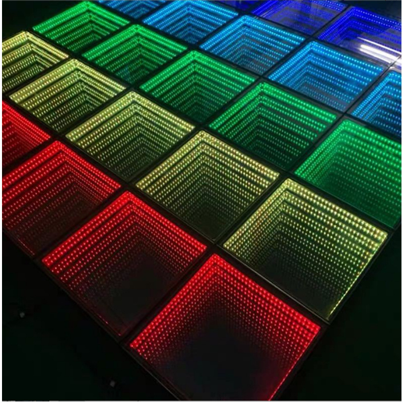 Club Event Wireless Portable Disc DJ Party RGB Light Dance Floor 3D Infinity Mirror Led Dance Floor Light