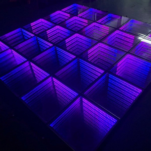 Wedding Disco Stage Lights Square Portable Magnet 3D Mirror LED Dance Floor Tile Panels Mat