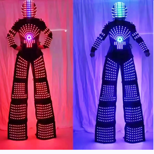 2024 New led glow-in-the-dark space suit robot suit stilts luminous costume bar atmosphere props