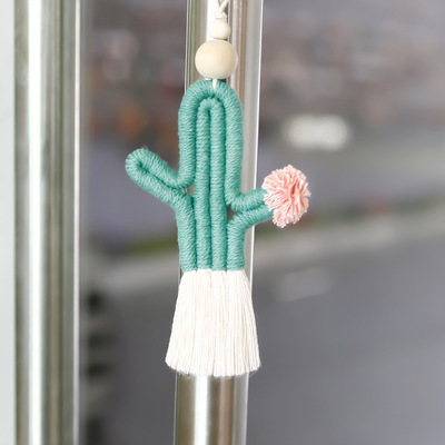 IS Bohemian style handmade cactus macrame wall hanging pendant for home decoration door decor Curtains hanging decoration