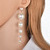 Trendy Elegant Created Big Simulated Pearl Long Earrings Pearls String Statement Drop Earrings For Wedding Party