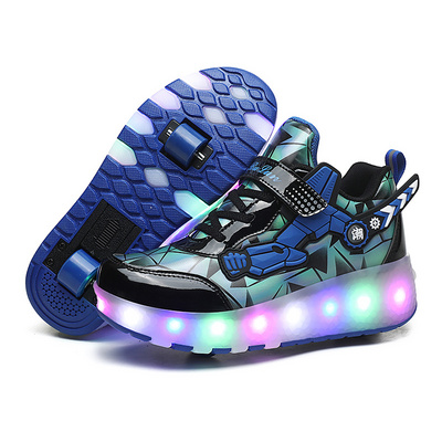 Led Flashing Boy Girls Kids Kick Roller Skates Children's Light Up Scating Patines Patins Wheels Skating Skate Sport Shoes