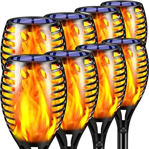 Wholesale Custom  Solar Light For Garden Flame Torches Lights Outdoor Lickering Flame 96 Led Tiki  Solar Torch Light