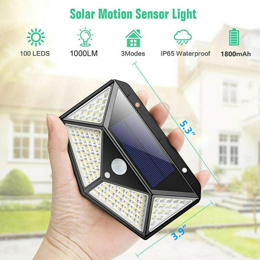 HSX 100 LED Solar Light PIR Motion Sensor Outdoor Solar Lamp IP65 mounted Wall Light Solar Sunlight Powered Garden street light