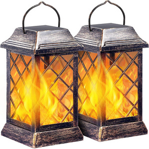 Flickering Dancing Outdoor Lantern Christmas Lights Fire Waterproof Flicker Flame Solar Light 99 Led