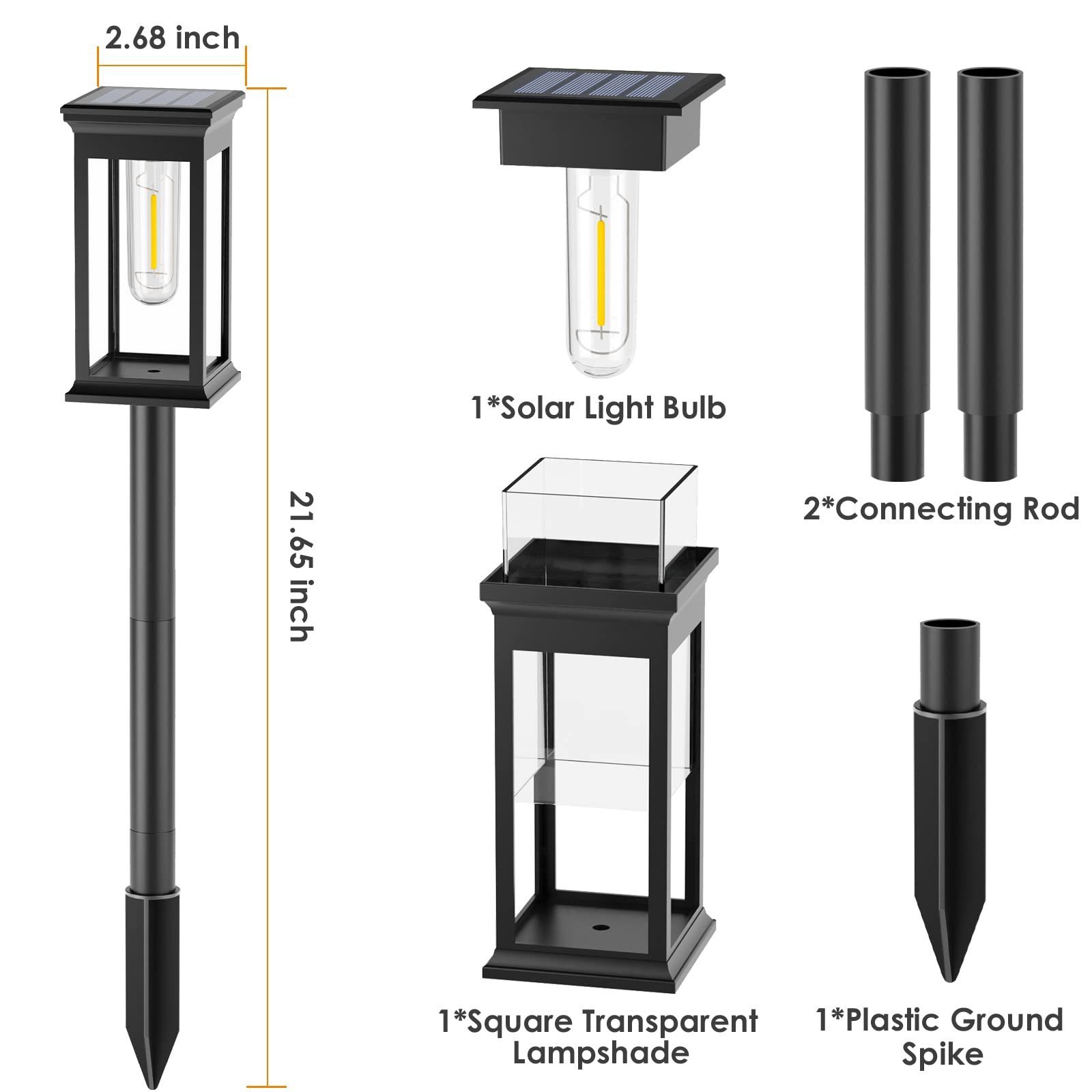 Solar Landscape Path Lamps Changing Outdoor Lawn Pathway Lights IP65 Waterproof Decoration Lights for Walkway Yard