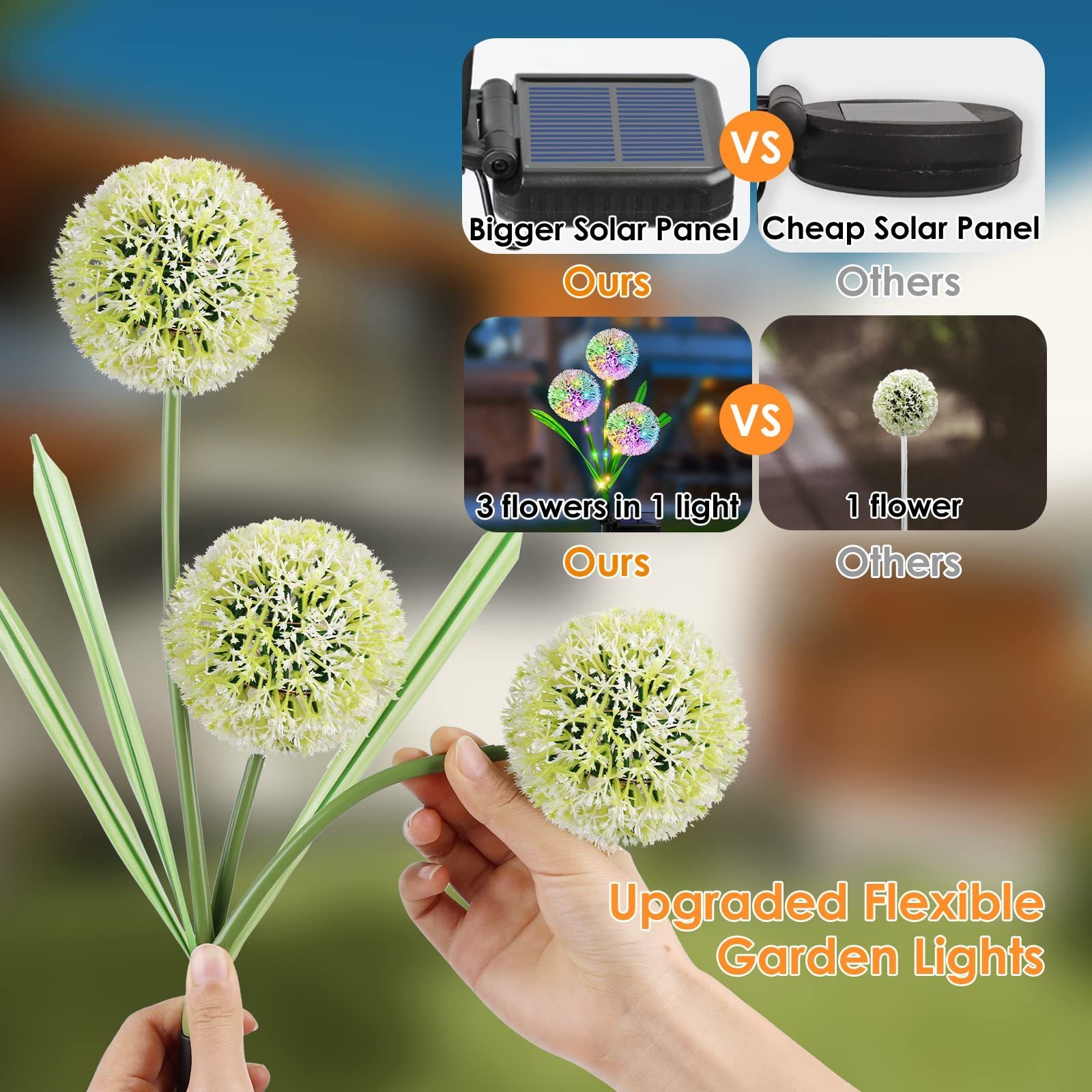 HSX OEM Solar Dandelion flowers outdoor Solar Lawn Lamp Waterproof Auto dandelion solar garden lights LED Dandelion Lamp