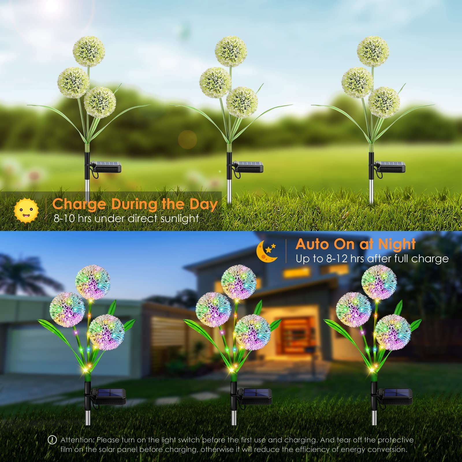 HSX OEM Solar Dandelion flowers outdoor Solar Lawn Lamp Waterproof Auto dandelion solar garden lights LED Dandelion Lamp