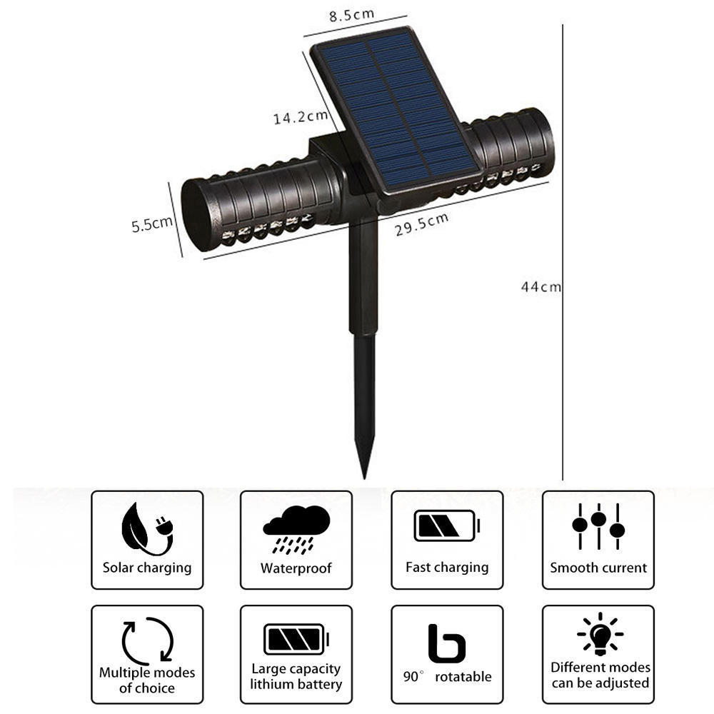 HSX OEM Factory Solar Powered LED solar bug zappers Lamp with Double Head Outdoor Lawn Mosquito Repellent for outdoor bug zappe