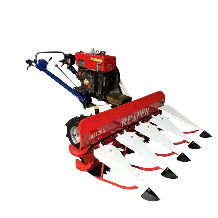 Walking Tractor Mini Harvest Reaper Harvesting Machine Self Propelled Reaper Rice Wheat Corn Maize Cutting Machine