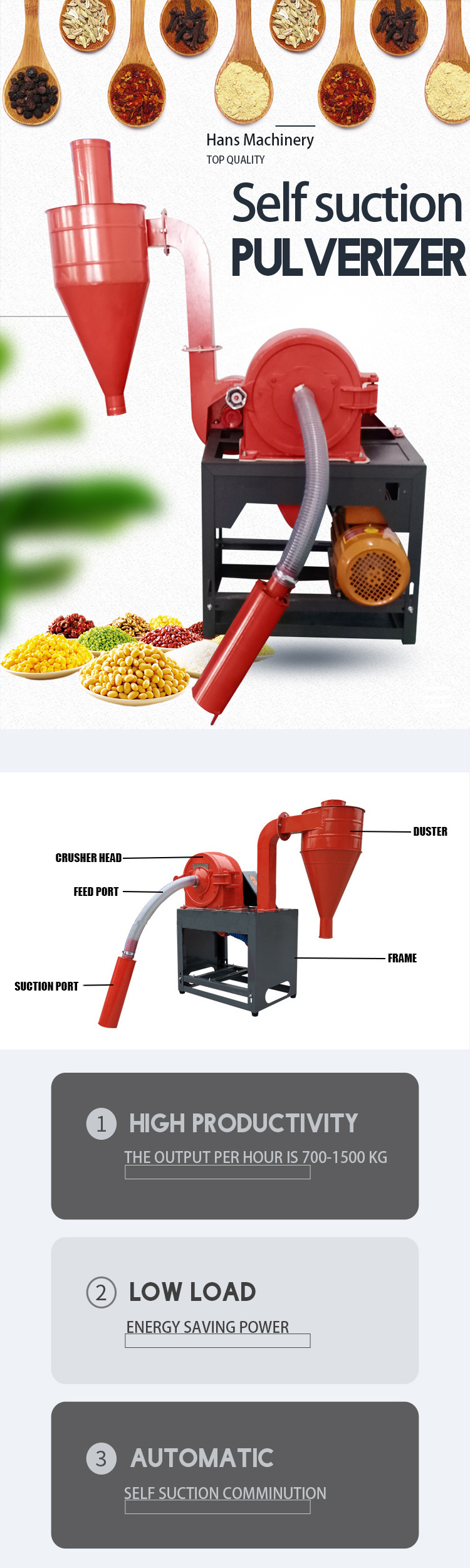 Hot selling electric corn mill grinder/grain grinding machine Electric corn mill