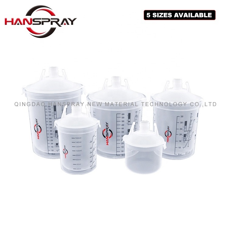 Disposable Plastic  measuring cups speedy spray gun paint cup with lids for car painting