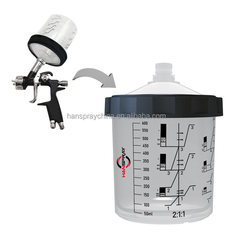 Automotive Spray Paint Measuring Mixing Cup PP Spray Paint Gun Cup Liners Mixing Measurement Paint Cup