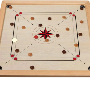 carrom board game classic strike and pocket table game with cue sticks coins queen and striker for adults kids boys and girls