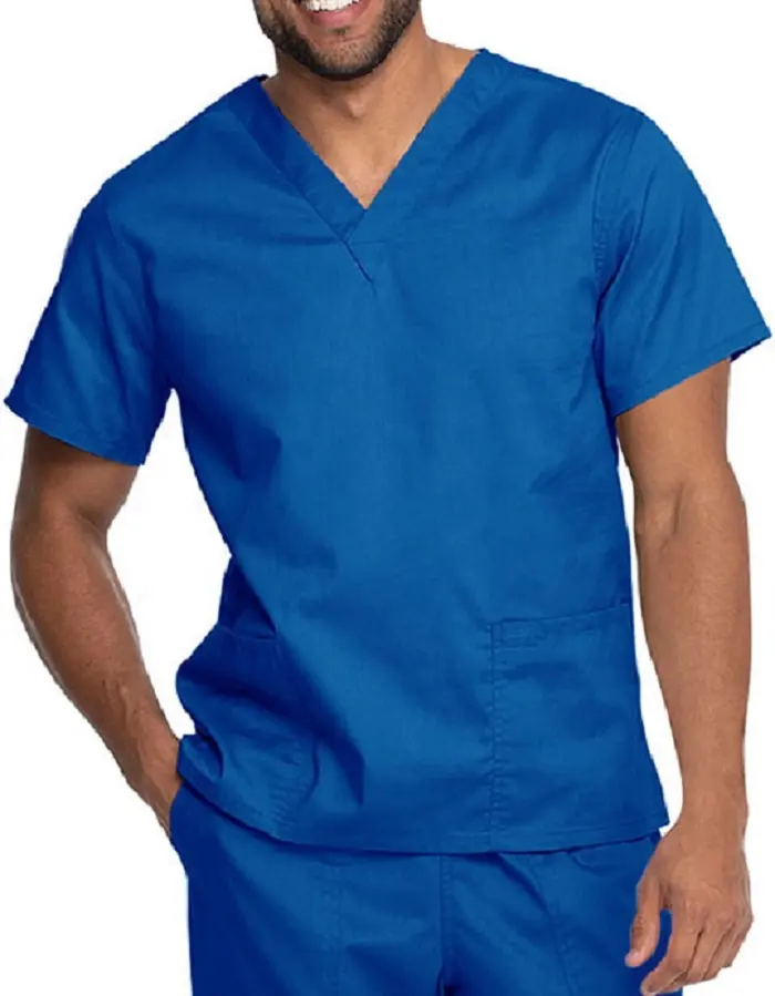 High Quality Comfort Cotton Scrub Suit Top and Trouser Medical Hospital Doctor Uniform with Customize Design Size and Branding